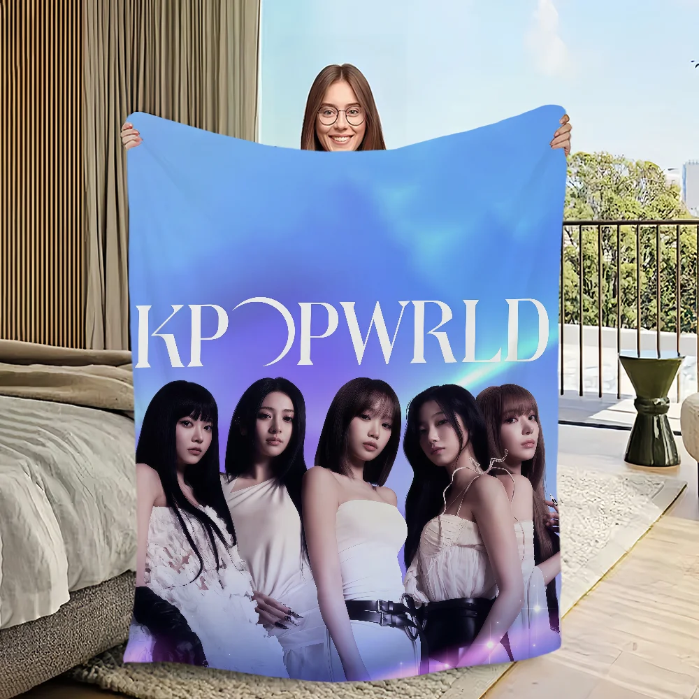 Flannel s-SSERAFIM idol warm comfort  band soft kpop plush blanket LE for sofa living Hot room office bedroom travel gift 3