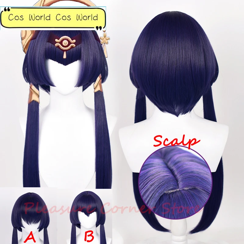 

Genshin Impact Candace Cosplay Wig 70cm Wig Black Purple Wig Cosplay Anime Cosplay Wigs Heat Resistant Synthetic Wigs Halloween