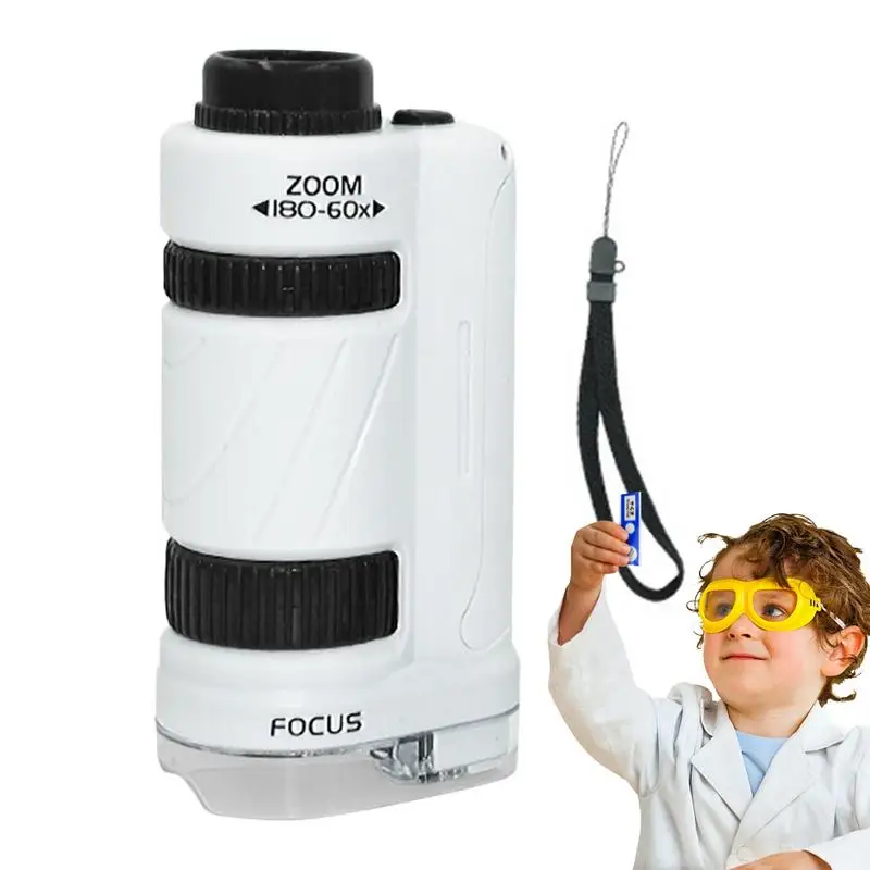 

Children's Microscope Portable Handheld 60X/180X Microscope Biology Educational Toys Science Experiment Stem Kits For Kids