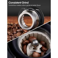 Coffee Grinder, Anti-static Conical Burr Coffee Grinder W/ 35 Precise Grind Setting, 2-12 Cup Select Timer, Coffee Bean Grinder 2
