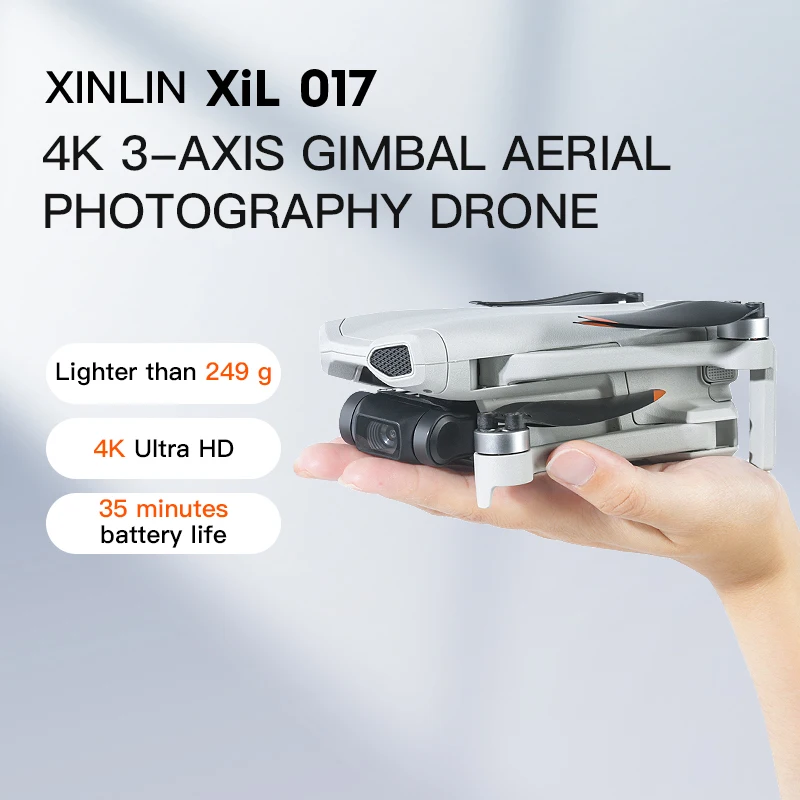 XINLIN XiL 017 드론 5G WIFI 4K HD 카메라 3축 짐벌 249g 초경량 디자인 브러시리스 EIS 전자식 RC 쿼드콥터 장난감 선물