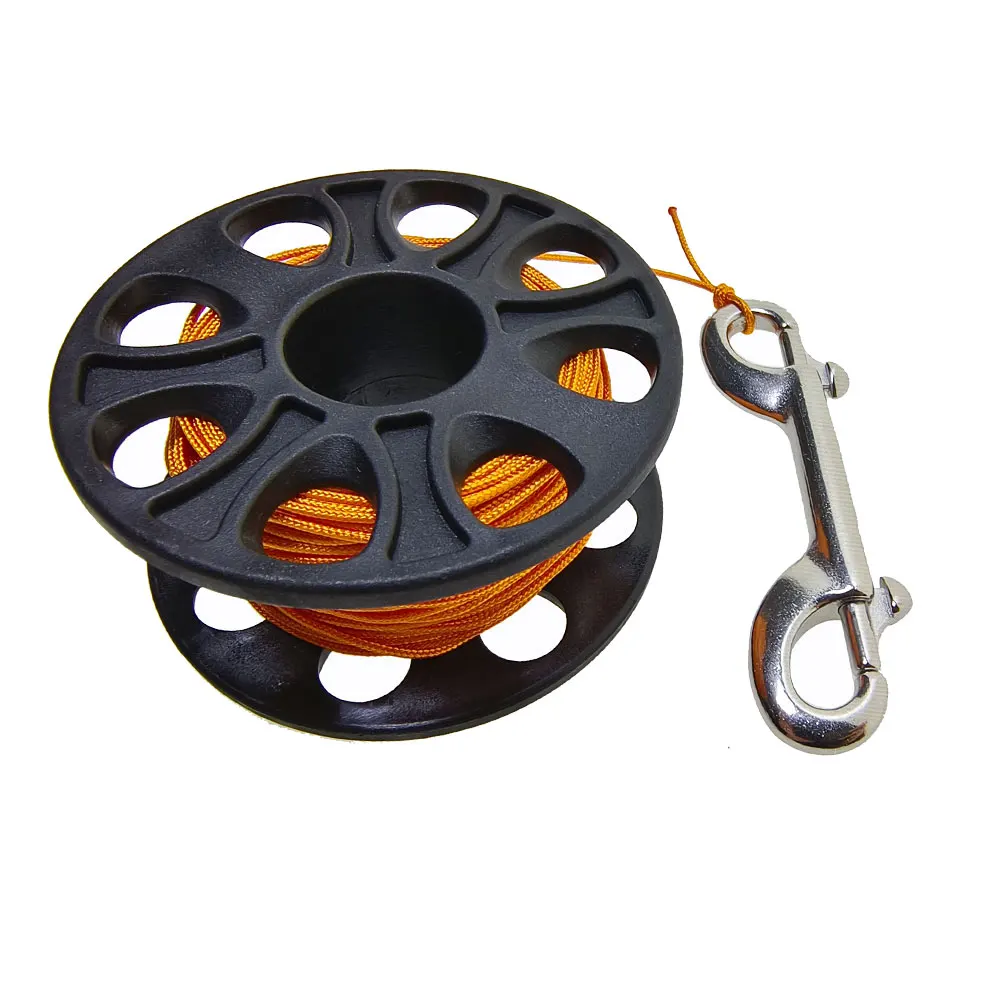 30M Scuba Diving Plastic Spool Finger Reel with Stainless Steel Bolt Snap Hook SMB Safe Equipment BCD Accessories