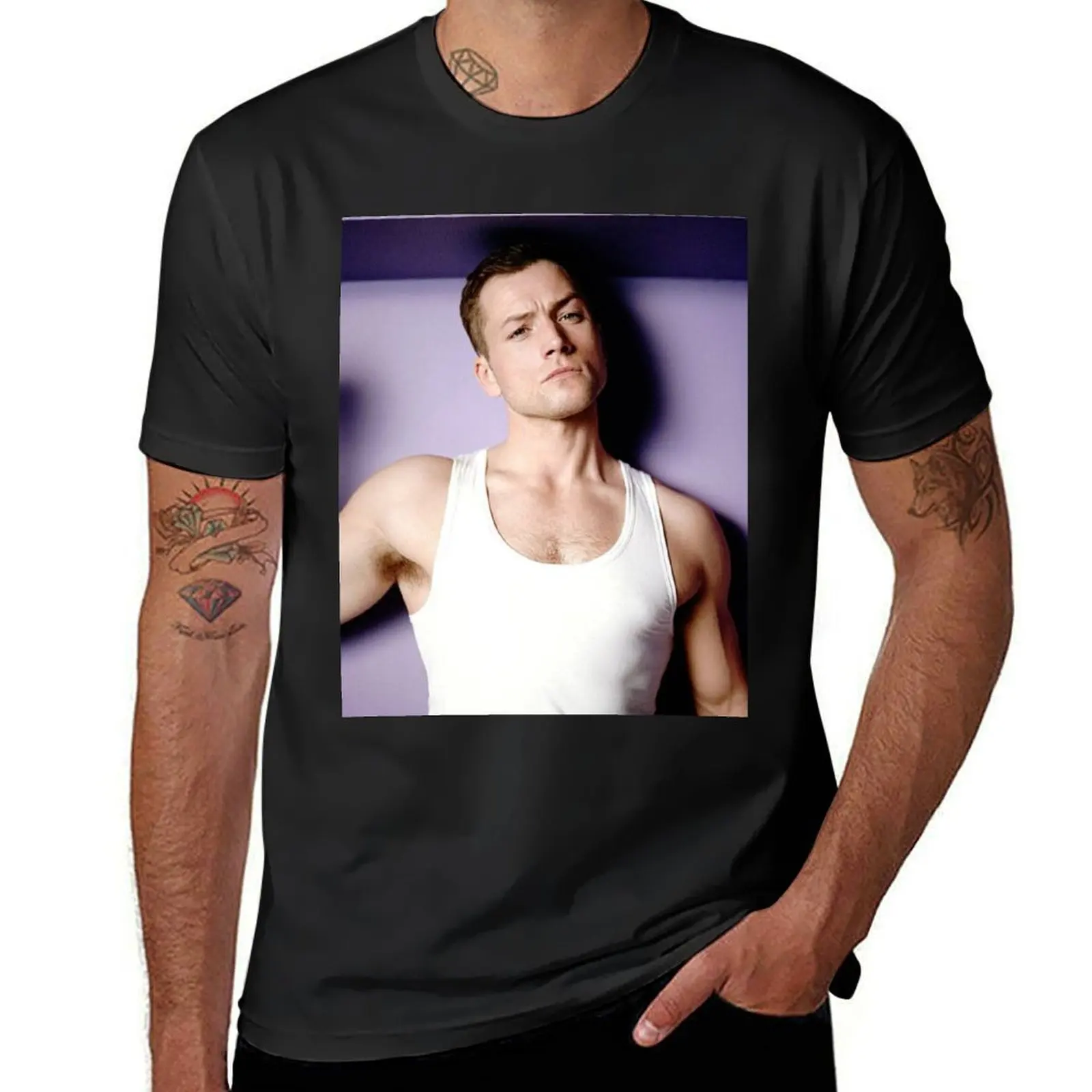 

Taron Egerton actor T-Shirt korean fashion plain customizeds plain t shirts men