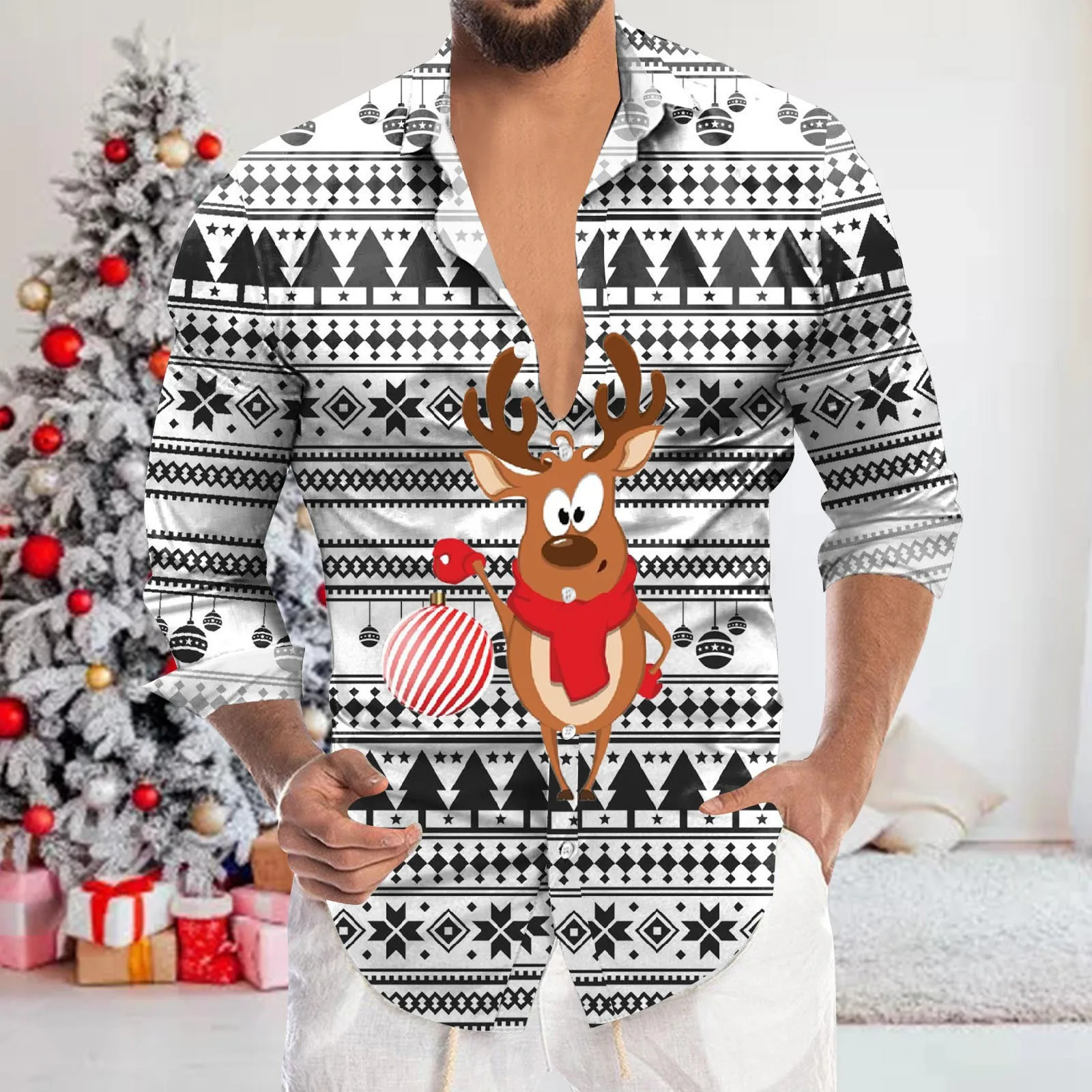 

Мужской Рождественский пуловер с цифровым 3D принтом, с круглым вырезом и коротким рукавом, футболка, топ с коротким рукавом, художественная живопись, тренд для фитнеса