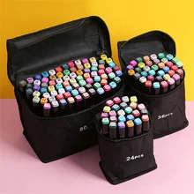 24/30/36/40/48/60/80 Colors Double Head Marker Pen Set Alcohol Based Markers For Manga Drawing School Art Supplies
