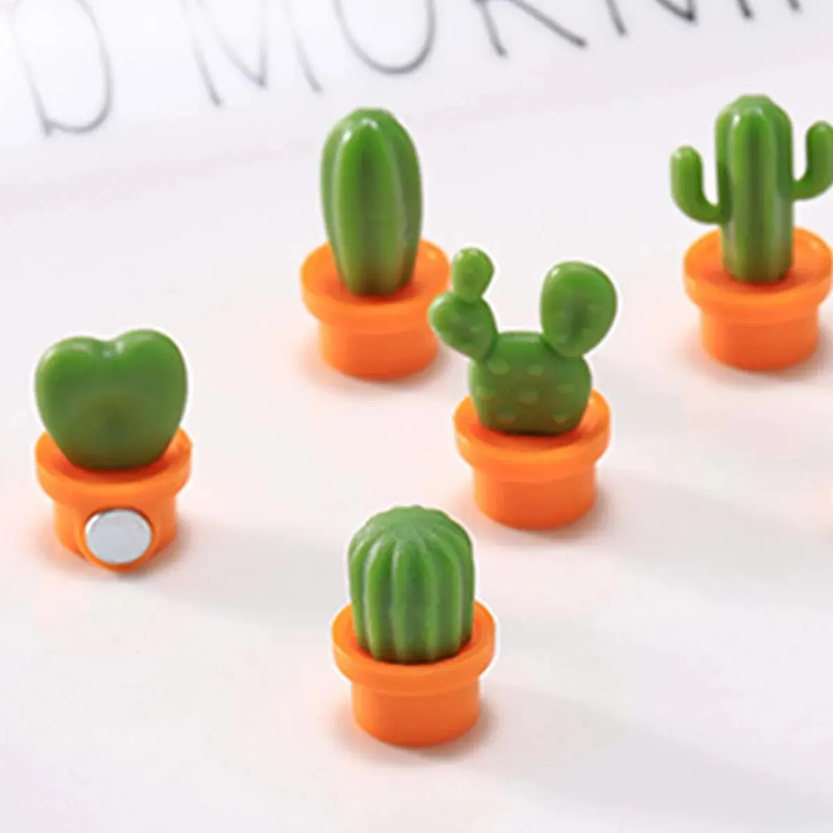 Cactus Magnetic Message Refrigerator Magnet Green Plant Potted Magnet Cactus Ball Three-dimensional Refrigerator 6pcs magnetic fridge magnets