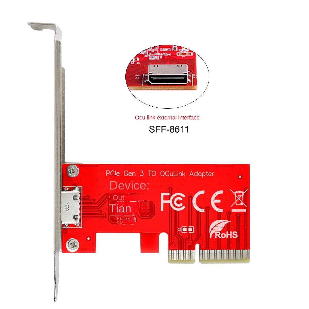 Pci-e 3.0 Express 4.0 x4 para Oculink Sff8612 Externo Sff9611 Adaptador Host para Pcie Ssd com Suporte - Imagem 4