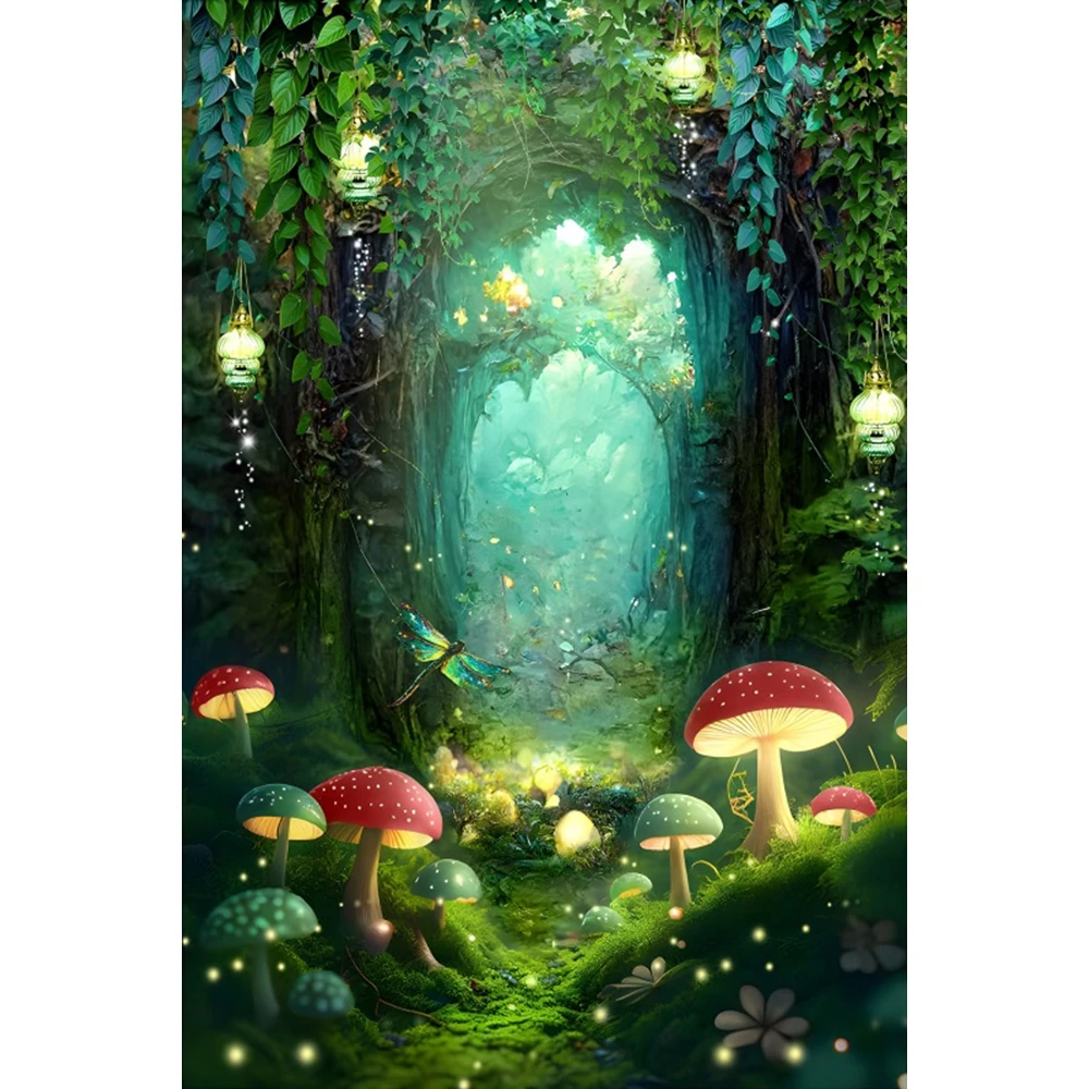 Dream Forest Fairy Tale Wonderland Backdrop Spring Nature Scenery Jungle Castle Baby Portrait Birthday Photography Background
