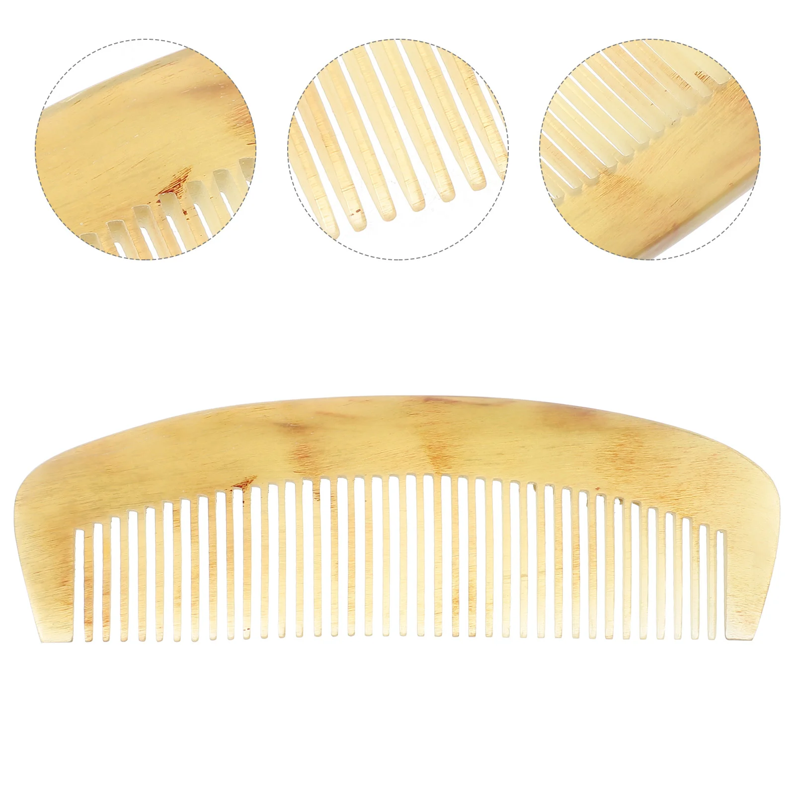 

Hair Comb Natural Ox Horn Comb Detangling Hair Comb For Hair& Beard Anti Static Pocket Comb ( Random Color)