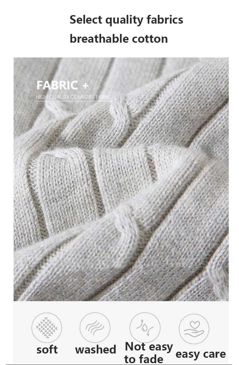 Description Picture 5 of item100% Cotton Sweater Men's High-quality Autumn Warm Knitted Fit Casual Jumpers Male Winter Korean Reviews Many Clothes