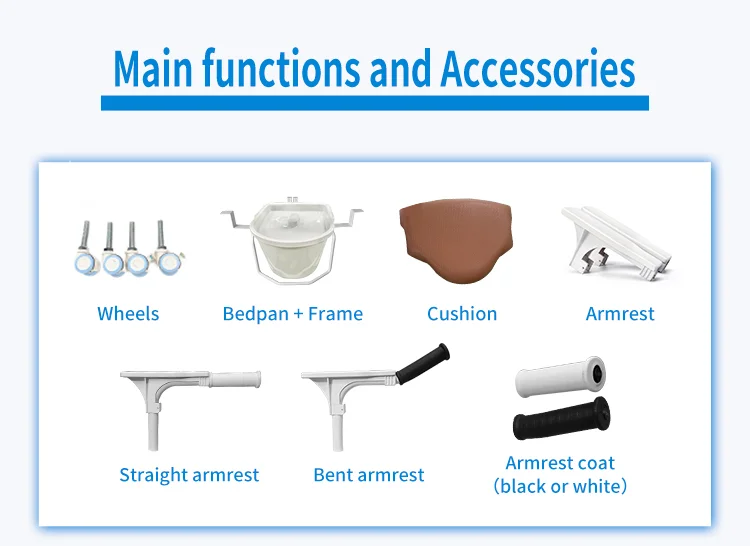 2024 Upgrade Portable Toilet Height Adjustable Toilet Portable Potty for Adults and Elderly 6