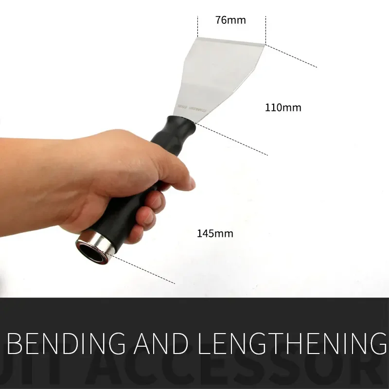Putty Knife Scraper Stainless Steel Bend Curved Edge Bending Blade Shovel Bending 250mm Length 1Pcs