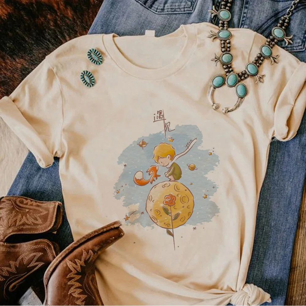 

Футболка с изображением Маленького принца, женская дизайнерская футболка с изображением аниме, японская одежда для девушек