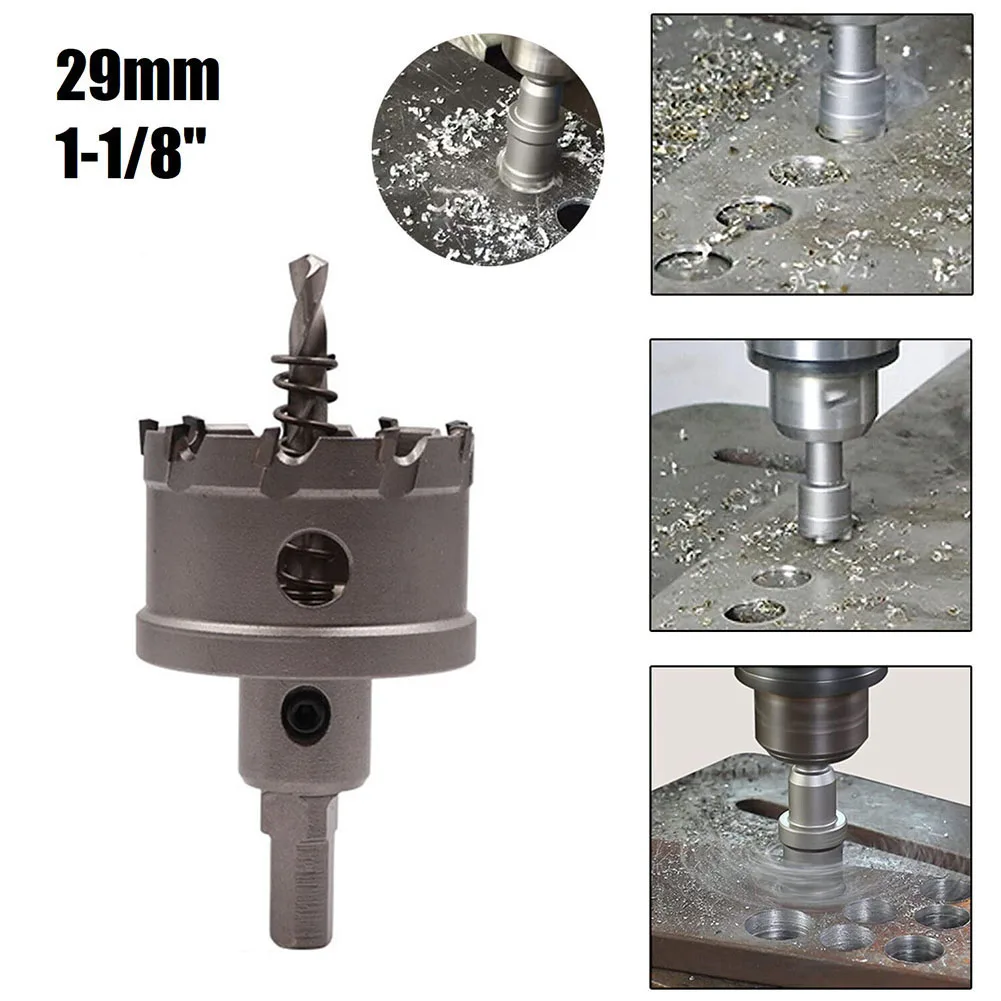 

1-1/8In 29mm Alloy Hole Opener Carbide Tip Hole Saw Cutter Drill Bit For Steel Metal Alloy Wood For Power Tool Accessory