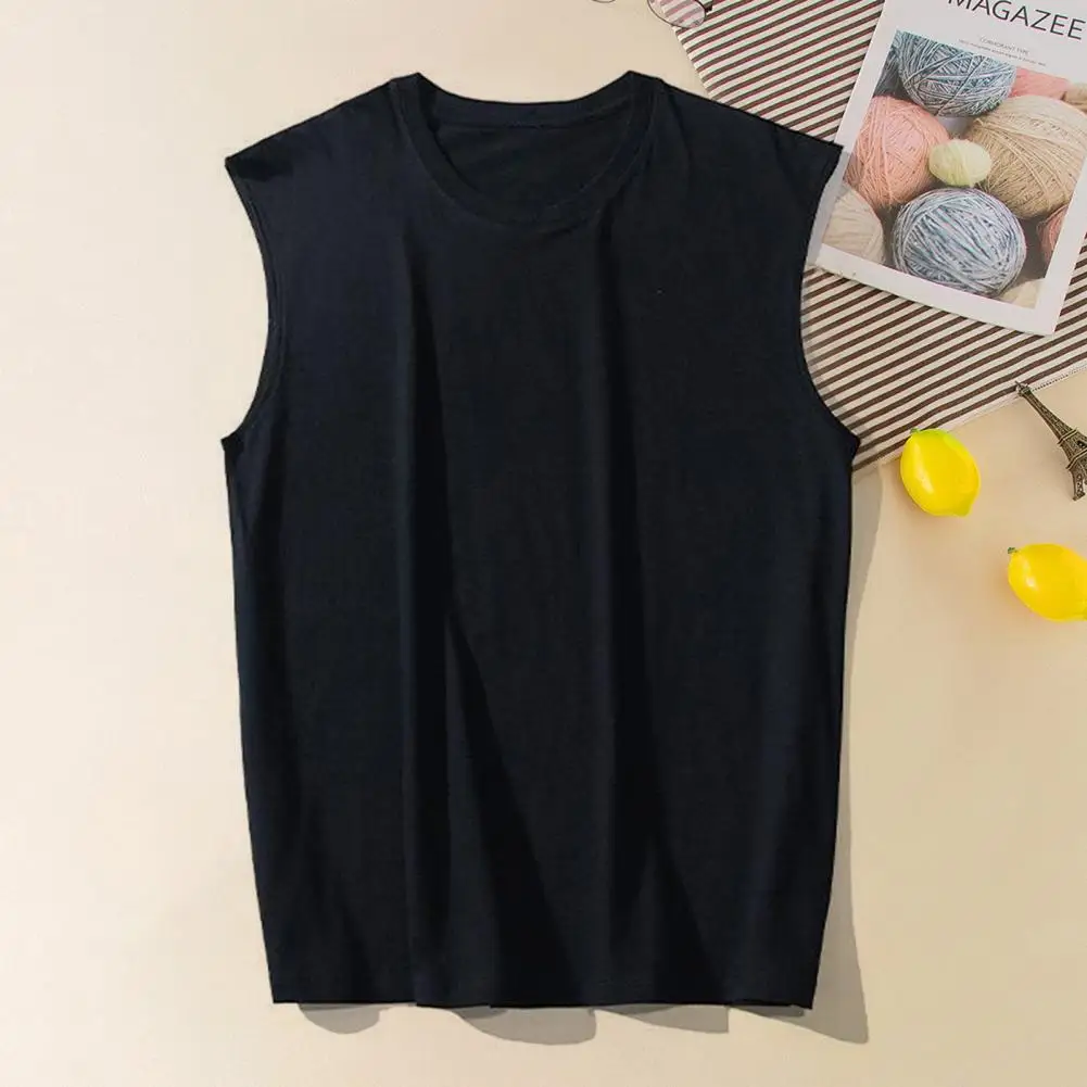 

Solid Color Sleeveless Vest Breathable Quick-dry Men's Summer Sport Vest Solid Color Sleeveless T-shirt for Casual Fitness