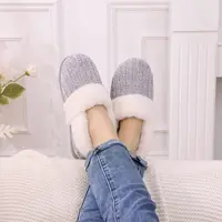 Shevalues Women's Winter Fuzzy House Slippers Non-slip Cozy  Fluffy Knit Slides With Memory Foam Indoor Warm Plush Bedroom Shoes 2