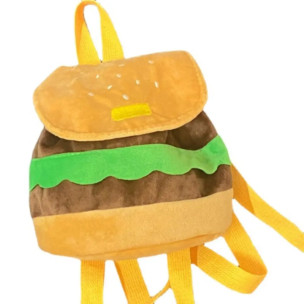 Bags Parent-child Backpack Girls Shoulder Bags Kids Pack Cartoon Burger Bag Kindergarten School Bag Hamburger Plush Backpack