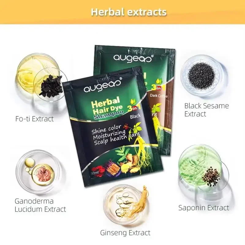 Pure Natural Herbal Hair Dye Shampoo 5 Minutes Change Hairs Color Non-irritating Repair Gray White Fashion Hair Care Women Men