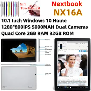 10.1 pouces NX16A Windows 10 Home Nextbook Avec Deux Caméras 1280 * 800IPS 5000MAh Batterie Quad Core 1/2GB RAM 32 GO ROM Tablettes PC