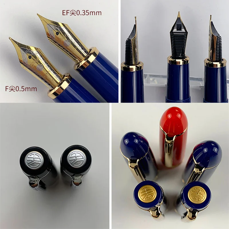 Yongsheng Wingsung 629 Piston Filling Fountain Pen Iridium Gold EF F Nib Resin Writing Ink Pens