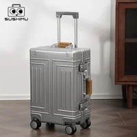 100% Aluminum-magnesium alloy Travel Suitcase Rolling Luggage 20/24/26 /28 inch Trolley Luggage Carry-On Cabin Suitcase