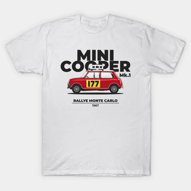 Мужская/женская летняя белая уличная мода 2021 в стиле хип-хоп мини Cooper Mk.1 ралли 1967