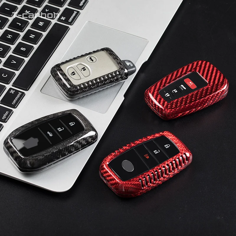 

For Toyota Highlander Prado Corolla Rav4 Camry 8th Generation Prado Izayoi CHR Fashion Carbon Fiber Car Key Cover Accessories