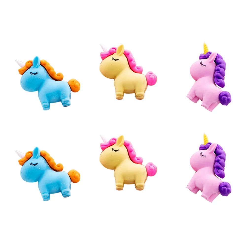 

16 Pcs Eraser Portable Kids Erasers Adorable for The Gift Lovely Children Pencil Unicorn Students Stationery Cartoon Animal