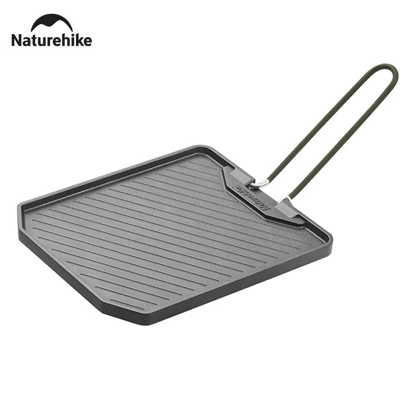 Naturehike Camping Cooking Pan Non Stick Folding Picnic Frying Pan Portable Easy Clean Grill Hiking Bbq Dinner Frying Plate bbq grill pan non stick frying pan camping cookware set camping cookware