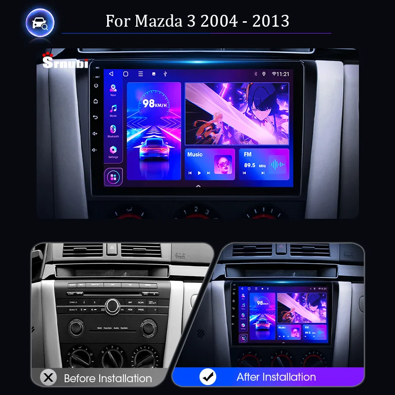 Car Radio 2 Din Android 12 With BOSE For Mazda 3 2003-2009 Multimedia Player Stereo Navigation Carplay Auto Speakers Head Unit