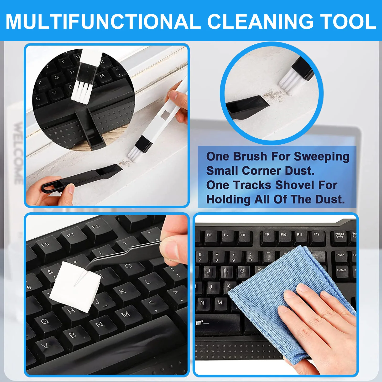 Keyboard Cleaning Set Multi-Funcational Computer Crevice Cleaning Kit Mechanical Keyboard Cleaning Tool Cleaning Kit Compatible 3