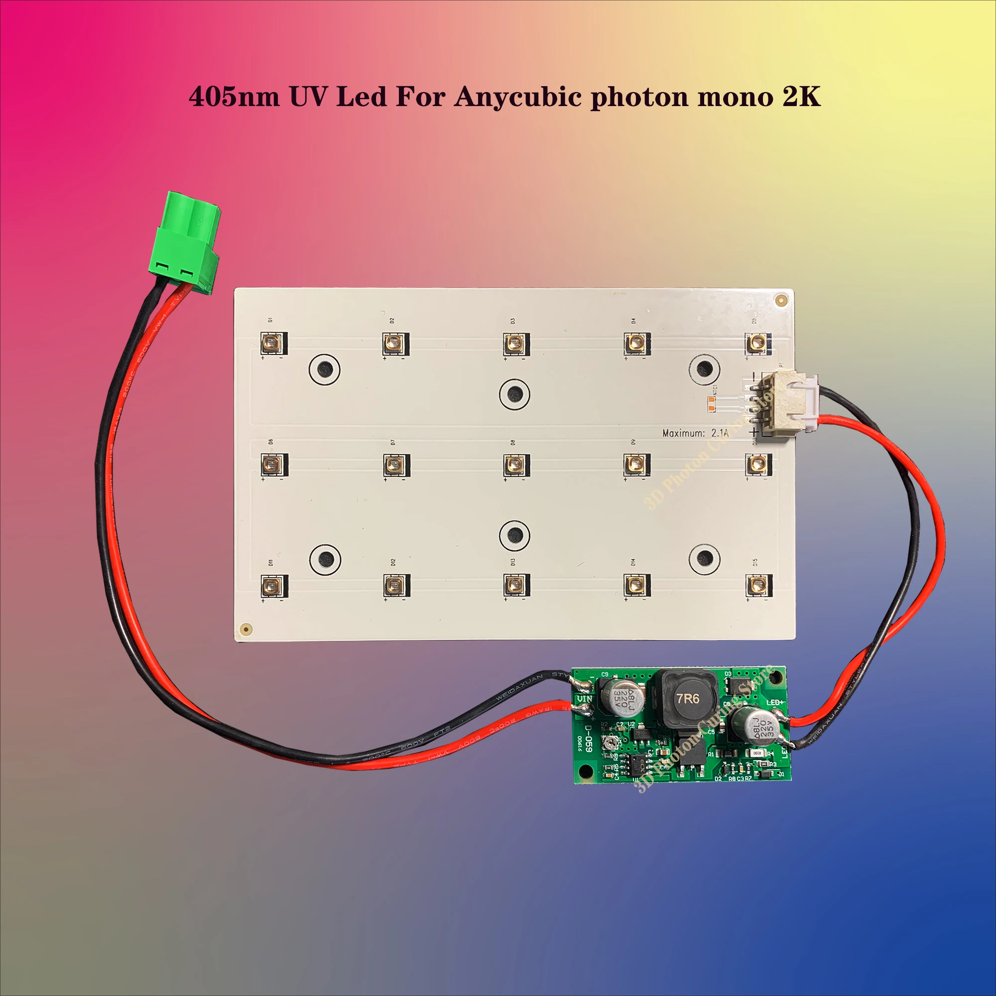 Anycubic Photon Mono Placa Led uv para Uso Plate 2k Impressora 3d 405nm Matriz Fonte de Luz Substituição uv 15 Pcs 6