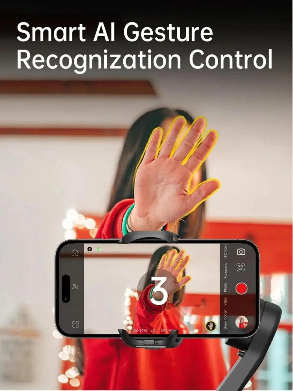 Smart XE 3-Axis Foldable Handheld Gimbal Phone Gimbal Stabilizer with Focus Wheel for iOS Android TikTok YouTube Vlog Stabilizer