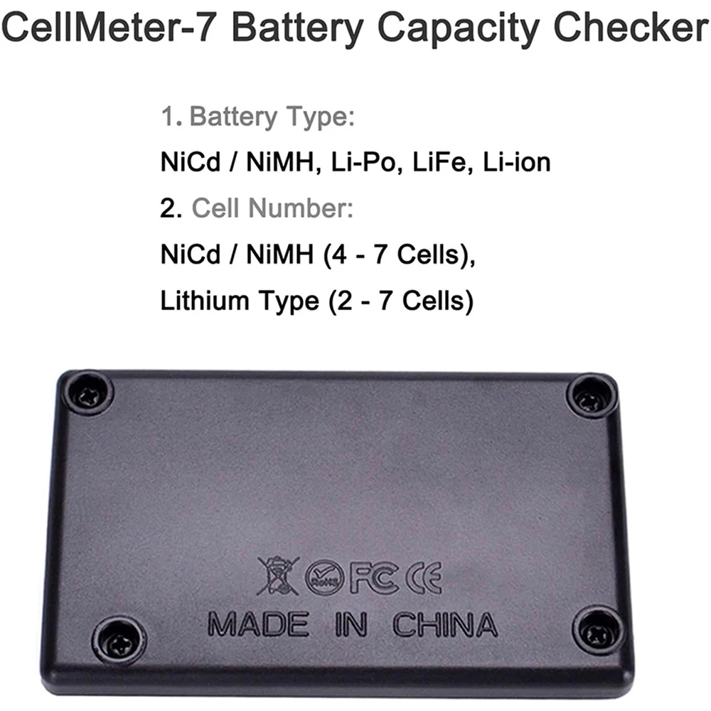 CellMeter 7 LiPo LiFe 리튬 이온 NiMH Nicd용 디지털 배터리 용량 검사기 컨트롤러 테스터
