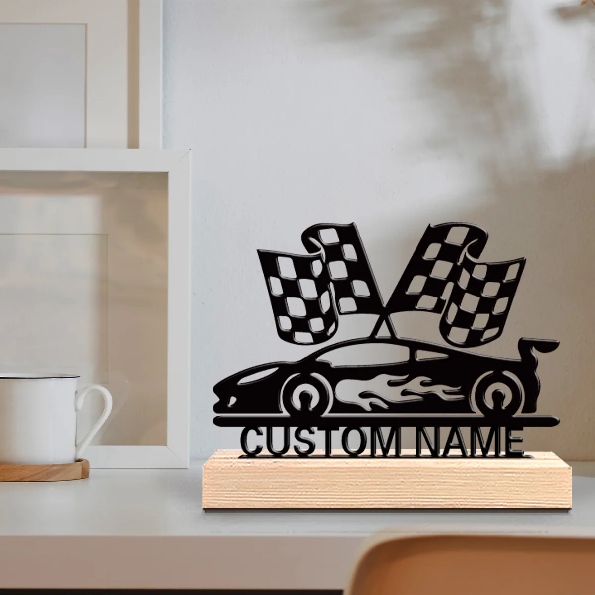 Deco CAR Vintage Racing Car, 21 x 15 x 11 cm, Aluminum Nickel Plated