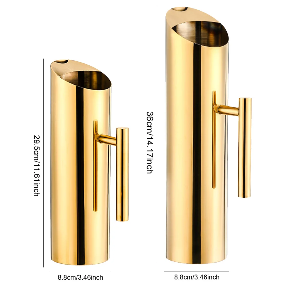 1.5/2L Gold Juice Pot Large Capacity Stainless Steel Modern Drinks Pitcher Red Wine Divider Container for Home Restaurant Bar