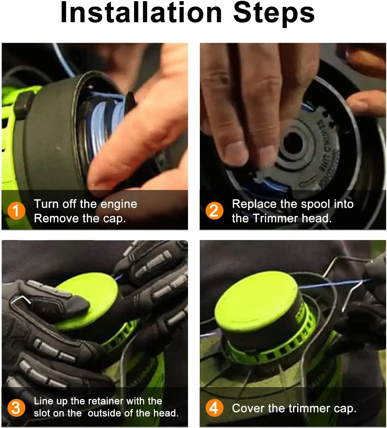 Bobine Di Ricambio Per Decespugliatore LIDL Parkside - 4 Pezzi Da 1,6mm Per Modelli PRTA 20-Li, PRT 300, PRT 550