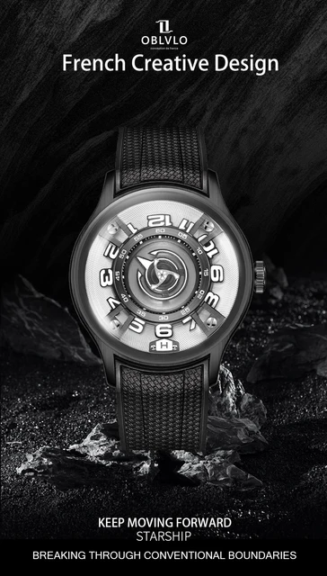 自動巻き 腕時計 OBLVLO ステンレススチール メンズ カラーシルバー Amazon.co.jp: OBLVLO カジュアルな時計ステンレススチール