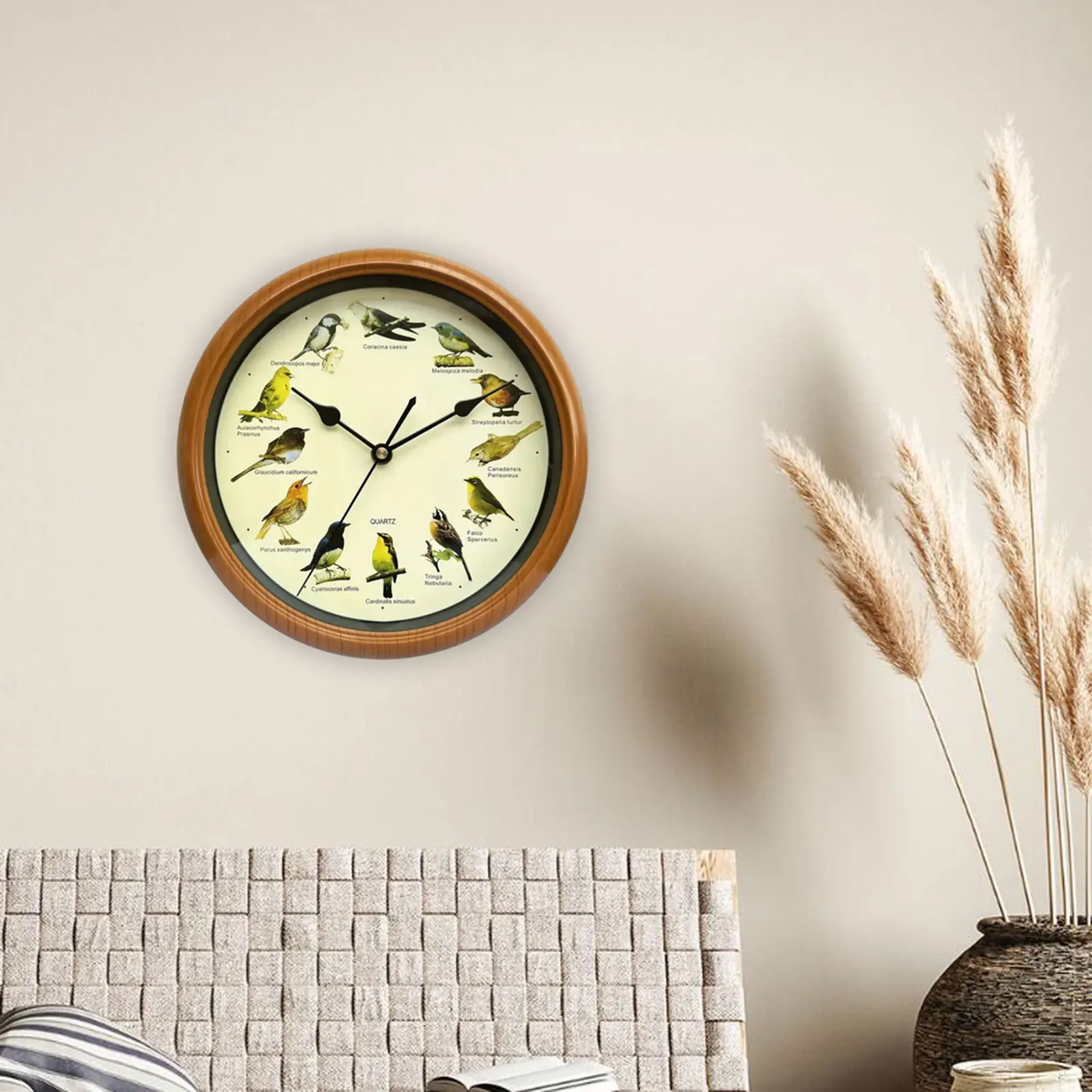 10-Inch-Singing-Bird-Wall-Clock-Hanging-Clock-Creative-Quiet-Round ...