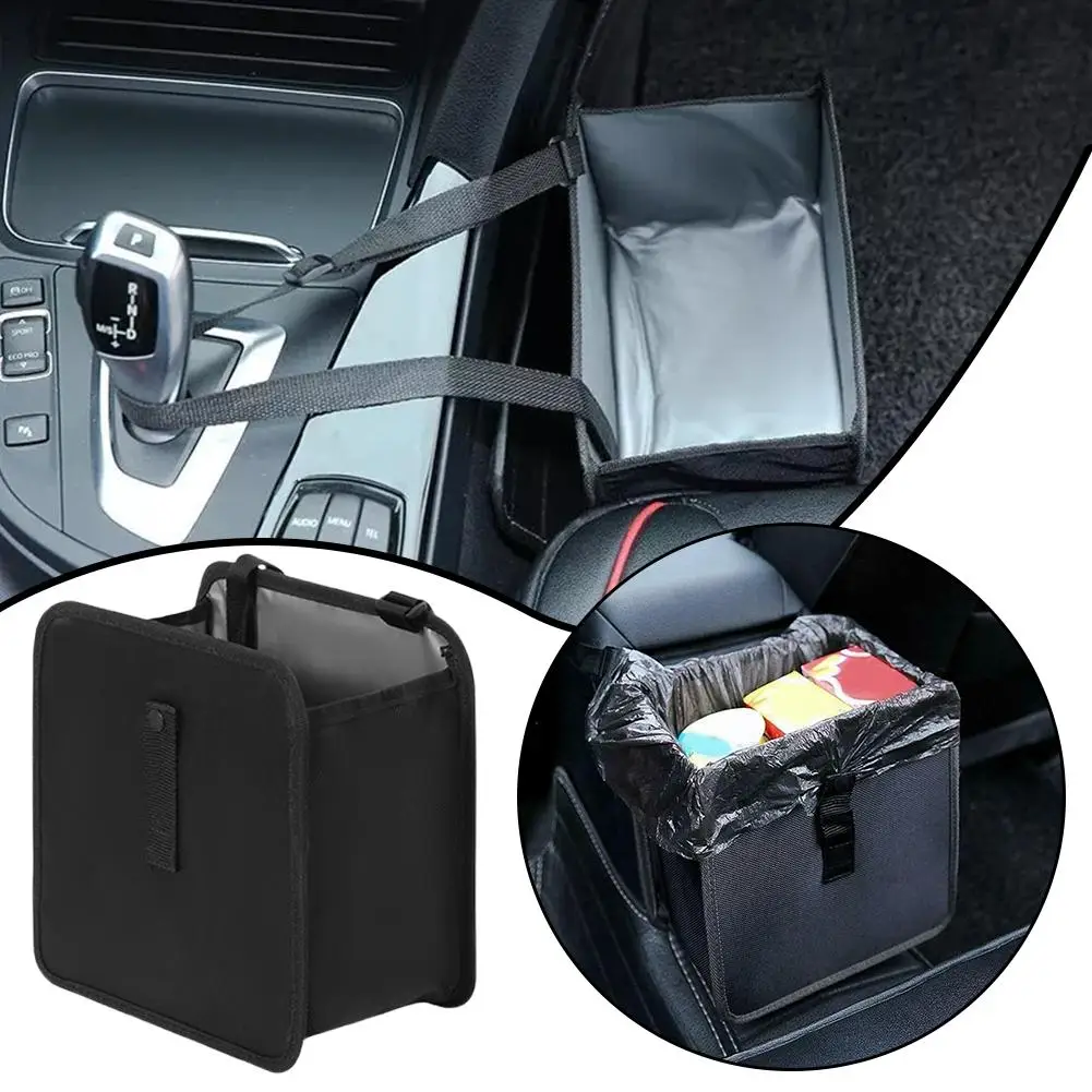 Hanging Car Trash Can Portable Seat Back Storage Bag Oxford Garbage Bag Cloth Accessories Organizer Car E7I5