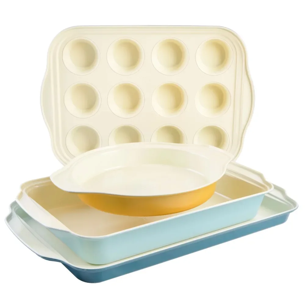 

Tia's Healthy Non-stick Carbon Steel Assorted Color 4-Piece Baking Set