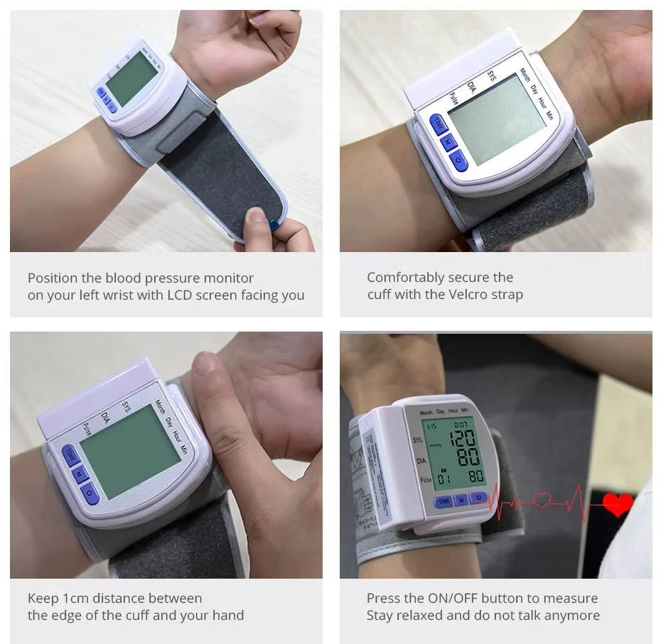 Wrist Blood Pressure Monitor Automatic Sphygmomanometer LCD Digital Heart Pulse Measure blood pressure monitor blood pressure meter