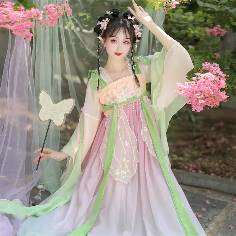 

Chinese style original Hanfu female Tang skirt skirt spring and summer suit super fairy elegant ancient costume daily Han