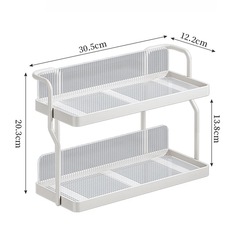 White 2-Tier Metal Bath Counter Organizer