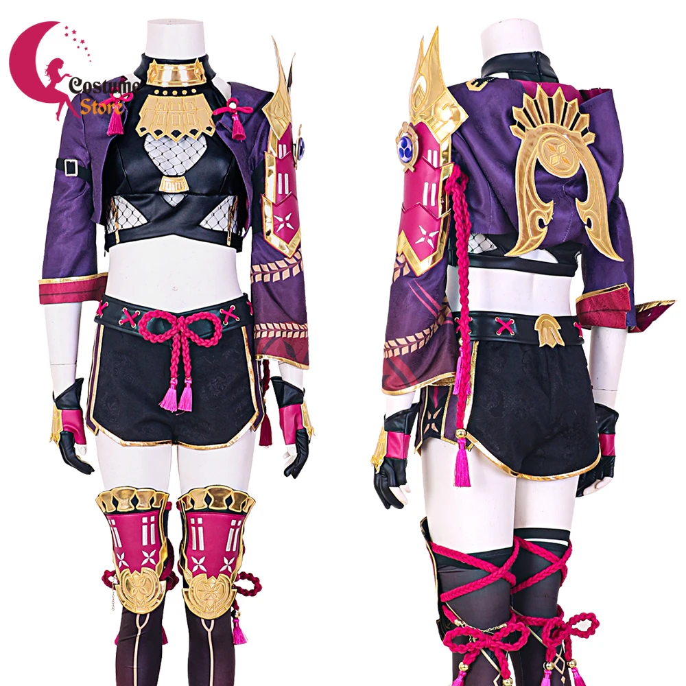 Disfraz de Genshin Impact para mujer, máscara de juego Kuki Shinobu, pelucas, disfraz personalizado para fiesta de Halloween