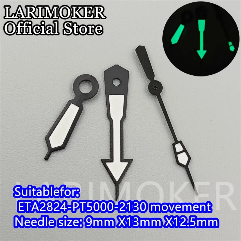 LARIMOKER 핸드 ETA2824-PT5000-2130 무브먼트, 야광 핏, NH 34, NH35, NH36, NH38