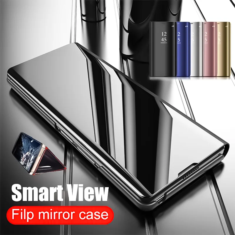 Elegant Leather Flip Smart Mirror Phone Case - Luxury Design and Enhanced Protection