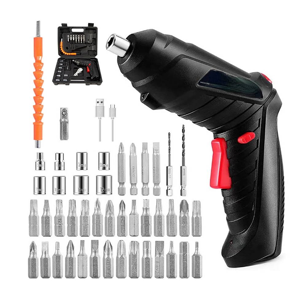 47 PCS Electric Screwdriver Set 6N.m Cordless Screwdrivers with Rotatable  Head Rechargeable Handheld Power Drill Screw Driver - AliExpress