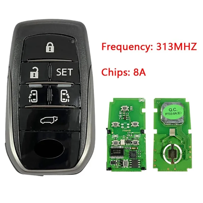 CN007129 Aftermarket 6 Button Smart Key For Toyota Vellfire Alphard Remote Control 313mhz 8A Chip Board 0120  Keyless Go