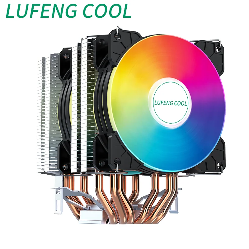

lufengcool 6 HeatPipes air cpu cooler processador Rainbow fans Ryzen am4 lga 1700 1200 1155 1151 2011 v3 x99x79